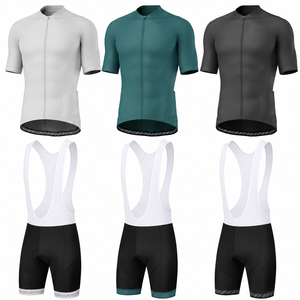 Ensemble de maillots de cyclisme à manches courtes noir, vert, blanc, séchage rapide, 100% polyester, unisexe, adulte, équipe personnalisée, 120g, vêtements de sport - Product Image 1