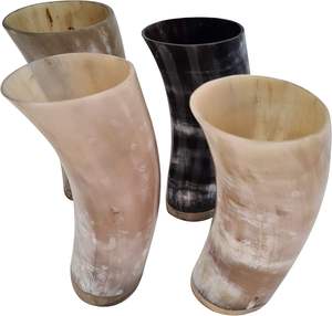 Cuerno para Beber de Cuerno de Búfalo de Alta Calidad, Jarra Vikinga de Cuerno de Búfalo / Vaso de Cerveza de Cuerno de Vaca / Vaso con Borde de Latón a Bajo Precio - Product Image 3