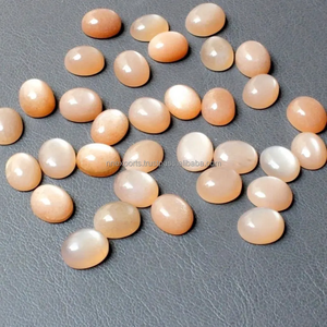 Cabochons ovales à dos plat en pierre de lune pêche naturelle 4x6mm, certifiés, pierres précieuses en vrac de qualité supérieure, dernières nouveautés pour la joaillerie, livraison rapide - Product Image 3