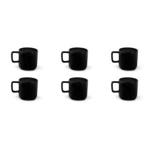 Set di 6 Tazze da Caffè in Gres Nordico Excelsa 7 Cl Finitura Nera Opaca - Product Image 2
