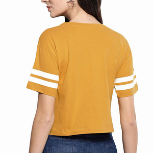 <b>Top</b> Summer Fashion Women Clothing O Neck <b>Cropped</b> Shirt With <b>Mesh</b> Sleeves Streetwear Casual T Shirts - Product Image 6