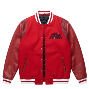 เสื้อแจ็คเก็ต Letterman Varsity สำหรับผู้ชาย แบบสั่งทำพิเศษ ผสมผสานวัสดุขนสัตว์ แขนหนัง ปักลาย ตกแต่งด้วยแพทช์ สไตล์สตรีทแวร์ ขายส่ง - Product Image 1