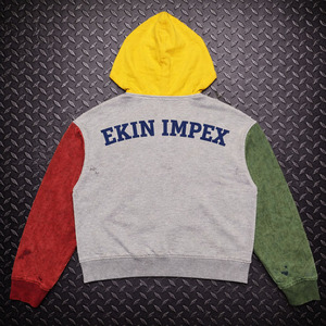 Sweat à capuche unisexe personnalisé en molleton épais 400 g/m² avec impression DTG, broderie de patch, coupe classique, 100 % coton, fermeture éclair, automne - Product Image 2