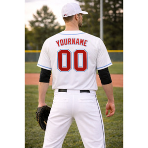 Maillot de baseball personnalisé vierge en gros pour broderie, maillots de softball pour hommes, maillot de baseball avec logo brodé personnalisé pour hommes - Product Image 4