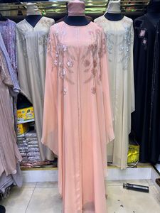 Abaya de Alta Calidad, Modesta, Estilo Dubái, con Cuentas y Lentejuelas, Manga Larga, Tradicional Musulmana, Hecha a Mano, para Boda, de Poliéster Transpirable, Cuello en V, para Mujer - Product Image 5