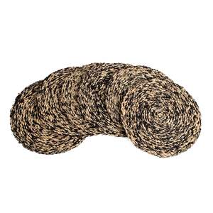 Posavasos Redondos Hechos a Mano de Mezcla de Yute, Marrón, Negro, Bronceado, Rústicos, Protectores de Mesa - Product Image 6