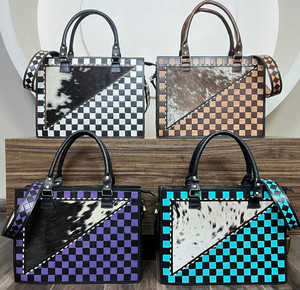 Sac à main élégant pour femme, grande capacité, en cuir de vachette personnalisé, design occidental, cuir à motifs à la main, sac fourre-tout de loisirs - Product Image 5