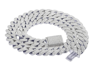 Luxury Ice Cuban Link Chain <b>Necklace</b> 925 Silver Diamond Curb Chain Bold <b>Statement</b> Jewelry For Men And Women Premium Fine Fashion - Product Image 1