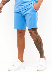 Ensemble de survêtement homme 2 pièces 100% coton uni teint, t-shirt et short d'été avec logo frontal pour tenue décontractée, ensemble d'été homme - Product Image 3