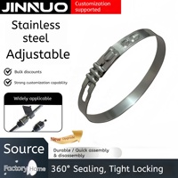 Collier de serrage autobloquant en acier inoxydable à clip rapide, large bande, pour raccordement de tubes industriels, pinces de tuyauterie durables