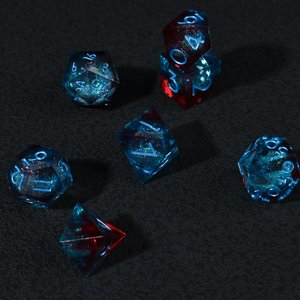 Blue Liquid Core <b>Dice</b> <b>Set</b>, Resin Sharp Edge D&D <b>Dice</b> <b>Set</b>, Dungeons and Dragons Polyhedral RPG <b>Dice</b> <b>Set</b> - Product Image 2