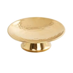 High Trend Modern Waterproof Metal Soap Dish Handmade Gold Plated Brass Pedestal Serving Bowl for Home Decor Bathroom - Product Image 1