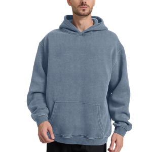 Sudadera con Capucha de Felpa 100% Algodón, Corte Holgado, Estilo Vintage, Lavado Ácido, Venta al por Mayor, Totalmente Personalizable, Sudadera con Capucha de Invierno para Hombre - Product Image 1