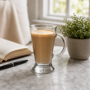 Tasse à café/thé en borosilicate de 220 ml, faite à la main, avec logo personnalisé, pour cadeaux d'entreprise et kits de bienvenue promotionnels - Product Image 1