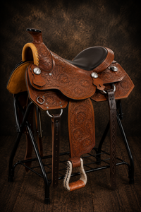 Silla de Montar Western de Cuero Genuino Premium para Doma Clásica, con Tallado Floral a Mano en Madera, para Ranch, Senderismo y Equitación de Placer OEM - Product Image 4