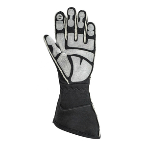 Gants de course à doigts entiers en nylon antidérapants, compatibles écran tactile, pour extérieur, unisexe, design à empiècements noirs, fermeture à enfiler - Product Image 2