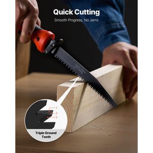 Sega a gattuccio con impugnatura morbida e 8 lame multiuso 6 in 1, sega per fori a chiave, sega per cartongesso con denti affilati a triplo affilatura e lama fissa - Product Image 4