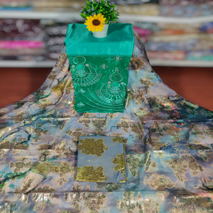 Collection Empress Tissu en Chiffon de Soie 100% Jacquard Sergé Uni Effet Slub Motif Géométrique Abstrait Luxueux Fransawi Dirac - Product Image 1