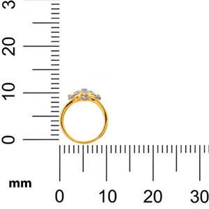 Bague en diamant cultivé en laboratoire à pétales floraux, diamants ronds et taille marquise, 0,30 CTW, or jaune 18 carats, bijoux pour femmes - Product Image 4