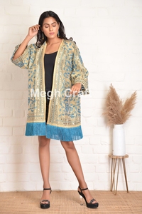 Kimono court pour femme, broderie bohème, franges, tenue de plage, couvre-bikini, vêtement de détente et de soirée, shrug - Product Image 6