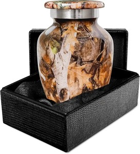 Brown Classic Deer Art Cremation <b>Urn</b> for Adult Ashes Funeral Memorial with Decorative <b>Large</b> Aluminium Classic <b>Urn</b> Velvet Bag - Product Image 6
