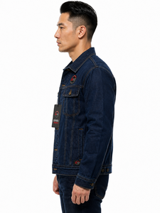Veste en jean pour homme très tendance, décontractée, avec tissu résistant, fermeture à boutons, poches poitrine, coupe élégante pour un usage quotidien - Product Image 4