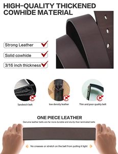Ceinture pour homme en cuir de vachette, boucle en alliage de haute qualité, ceintures en cuir véritable avec boucle à ardillon, durable, moulage monobloc - Product Image 3