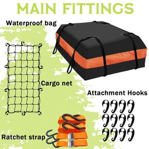 Portapacchi da Tetto Resistente 162x99x15 cm con Rete Elastica e Ganci a Cricchetto per Auto - Product Image 3