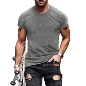 T-shirt décontracté pour homme en jersey 100 % coton, col rond, manches courtes, uni, respirant et à séchage rapide, marque OEM - Product Image 1