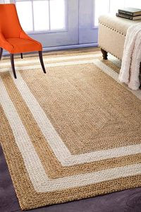 Eco Friendly Hand Braided Thick Jute Cotton Classic Modern Flat Pile Non-Slip Custom Area Rugs <b>Floor</b> Carpet Living Room Exercise - Product Image 2