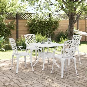 Juego de Muebles de Jardín de Aluminio Fundido Blanco de 5 Piezas, Duradero, para Patio - Product Image 1