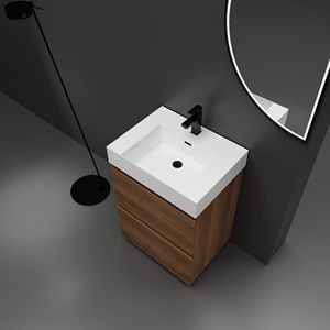 Mobili bagno moderni da 24 pollici a libera installazione con lavabo singolo sottolavello e doppio cassetto per bagni di piccole dimensioni - Product Image 6