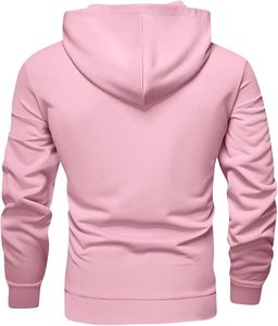 Sweat-shirt à capuche unisexe en tricot tie-dye rose pastel, manches longues, décontracté, doux, chaud, coupe ample, poche kangourou, hiver - Product Image 2