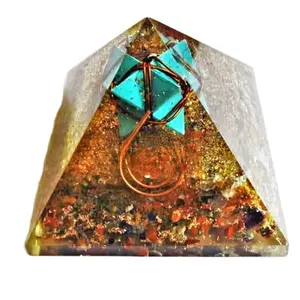 Бирюзовая Пирамида Меркаба звезда оргона оптовая продажа кристаллов ремесла рейки вдохновляющие эмф-защита из смолы медитация пирами