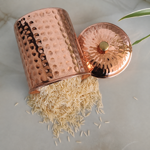 Pot de rangement martelé en cuivre pour aliments secs, thé, café, épices, sucre – Décoration et organisation de comptoir de cuisine et de maison - Product Image 5