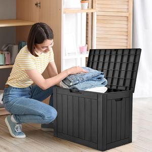 Boîte de rangement en résine imperméable de 30 gallons avec couvercle verrouillable, rangement extérieur portable pour meubles de patio - Product Image 6