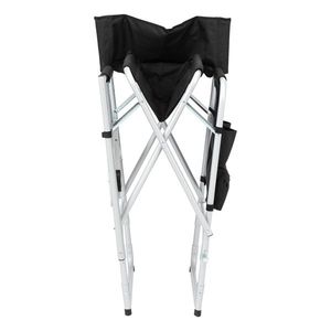 Sedia da regista in ferro bianco argento con tessuto nero e 103 in plastica * 60*499cm La capacità di 120kg include la borsa per il trasporto - Product Image 6