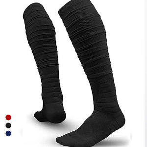 Blue Knee High Soccer <b>Socks</b> Solid Color Breathable Knitted for Adults Football Activity - Product Image 2