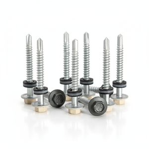 สกรูเจาะยึดหัวหกเหลี่ยม PDC รุ่น 12 เหล็กกล้าคาร์บอน คลาส 4.8 และ 6.8 เคลือบสังกะสี/ชุบกัลวาไนซ์ เกลียวหยาบ นิ้ว - Product Image 1