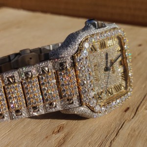 Montres de luxe haut de gamme en acier inoxydable avec mouvement ETA, diamants VVS, quartz, cristal saphir, personnalisées, automatiques, pour hommes, style hip-hop, pour affaires - Product Image 3