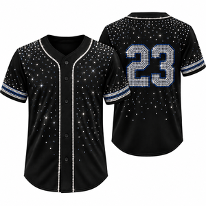 Uniformes de Béisbol Personalizados al por Mayor con Pedrería para Grupos de Animación, Camisetas Brillantes Personalizadas para Equipos de Animación - Product Image 3