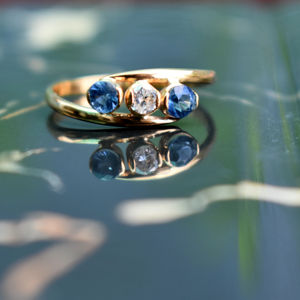 Anillo de zafiro de diamante de oro de 18 quilates para mujer, joyería fina, compromiso de boda - Product Image 4