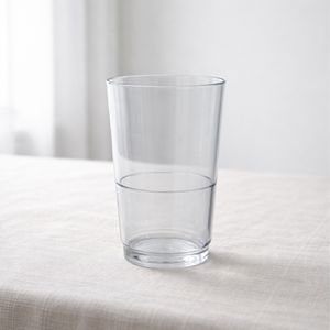 Vaso Alto de Plástico Transparente Irrompible de 16 oz, Estilo Vintage, para Hogar y Restaurante - Product Image 1
