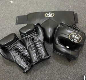No Boxing No Life Ensemble de boxe : Gants de boxe, Protège-nez, Protège-tête et Protège-pénis, Blanc/Noir - Product Image 6