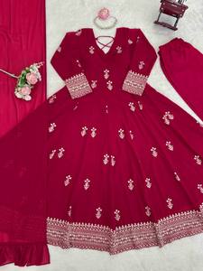 TENNECY Hermoso Conjunto de Pent y Dupatta de Gorgette con Nuevo Diseño de Moda para Mujer, Reversible, de Secado Rápido, Sin Arrugas, para Todas las Estaciones, para Bodas - Product Image 5