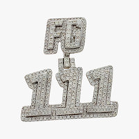 Colgante de Moissanita VVS que pasa la prueba del diamante, con logotipo personalizado, de oro blanco, joyería Hip Hop, certificado IGI, colgantes y dijes unisex
