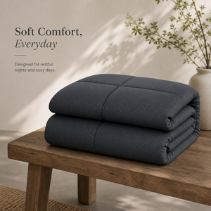 High-Quality Charcoal Grey Microfiber Comforter 200 GSM | Soft Lightweight Double <b>Bed</b> Blanket <b>Easy</b> Care Export Quality Bedding - Product Image 5
