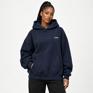 Sweat à capuche pour femme en molleton 100% coton brossé, coupe décontractée, manches longues, écologique, style streetwear d'hiver, OEM - Product Image 2