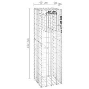 Poteau de gabion 40x40x140 cm en fer, ornement de jardin - Product Image 6