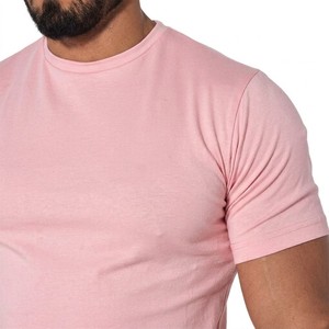 Meyba Sports Men's Pink Cotton Crew Neck T-Shirt And Shorts <b>Set</b> Casual Summer Outfit Solid Color Breathable <b>Knitted</b> Wear - Product Image 4